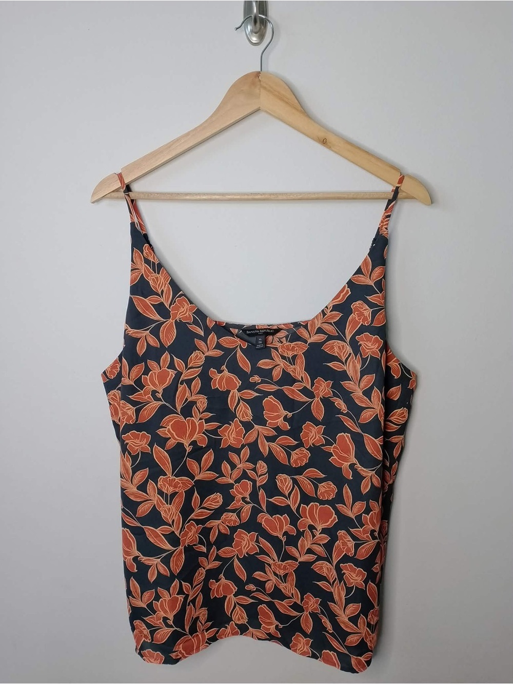 Banana Republic Navy & Coral Floral Spaghetti-Strap Camisole